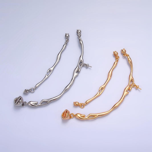 Center molten drip needle drop connector finding set in gold & silver | z-776