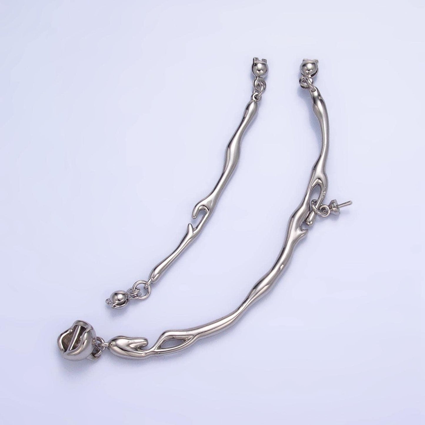 Center molten drip needle drop connector finding set in gold & silver | z-776