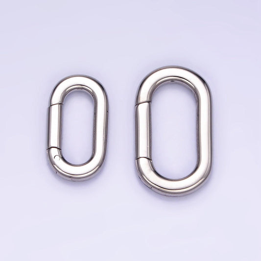 Stainless steel oval clasp, spring gate oval clasp push gate ring for charm holder link connector jewelry making supply z772