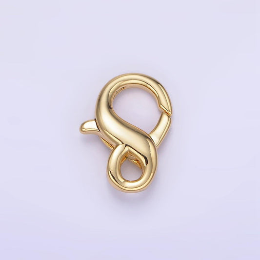 Dainty gold clasp 15.2mm x 11.7mm lobster claw clasps jewelry making closure supply | z765