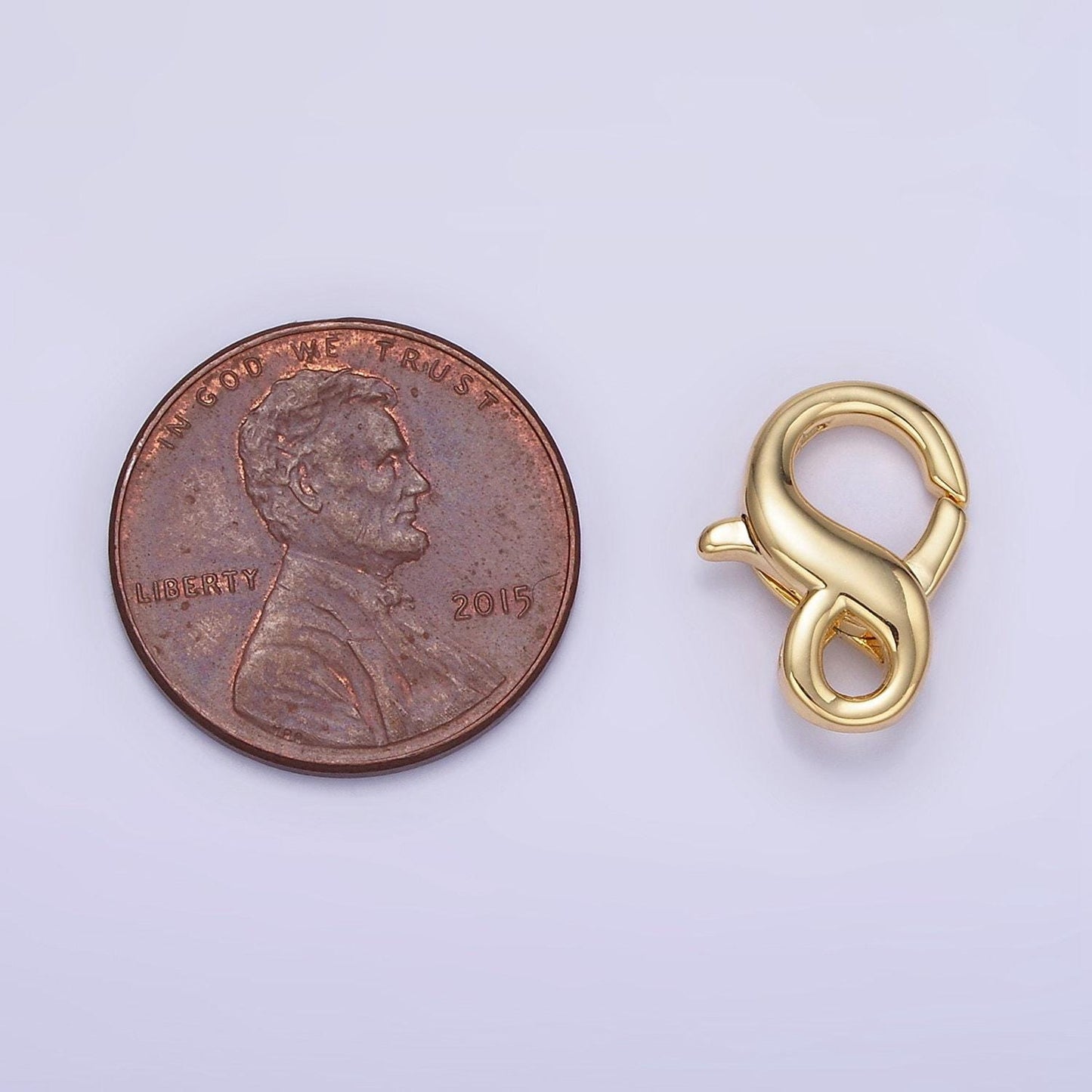 Dainty gold clasp 15.2mm x 11.7mm lobster claw clasps jewelry making closure supply | z765