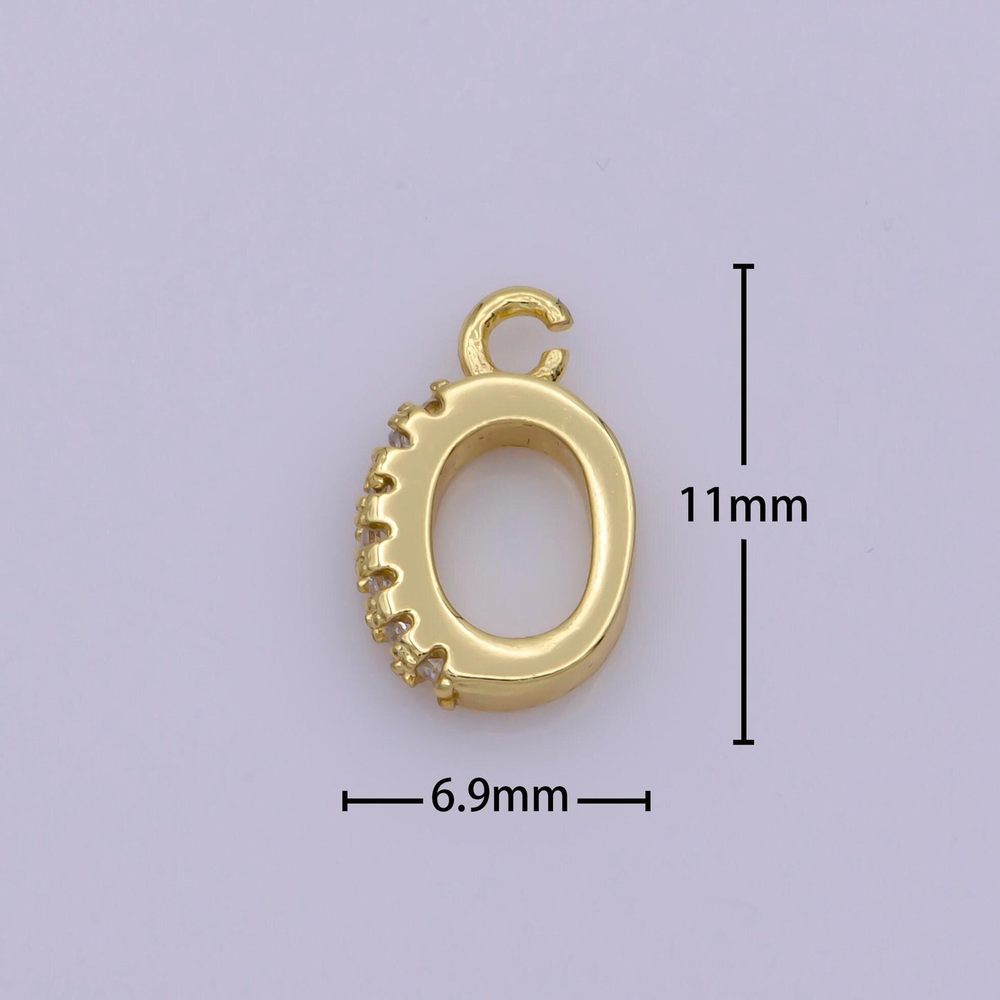 Charm pendant bail with cz stone detail, necklace connector findings, gold filled over brass - l-530 z-744