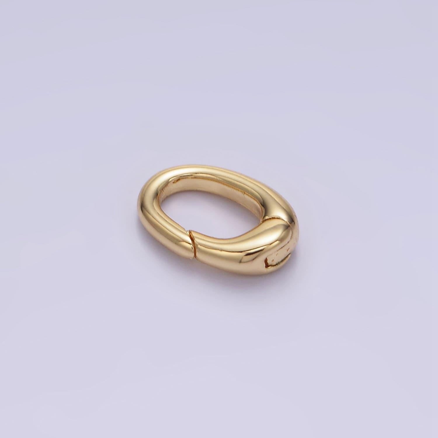 Mini gold spring gate ring, push gate ring mini oval ring charm holder gold clasp for jewelry clasp z725