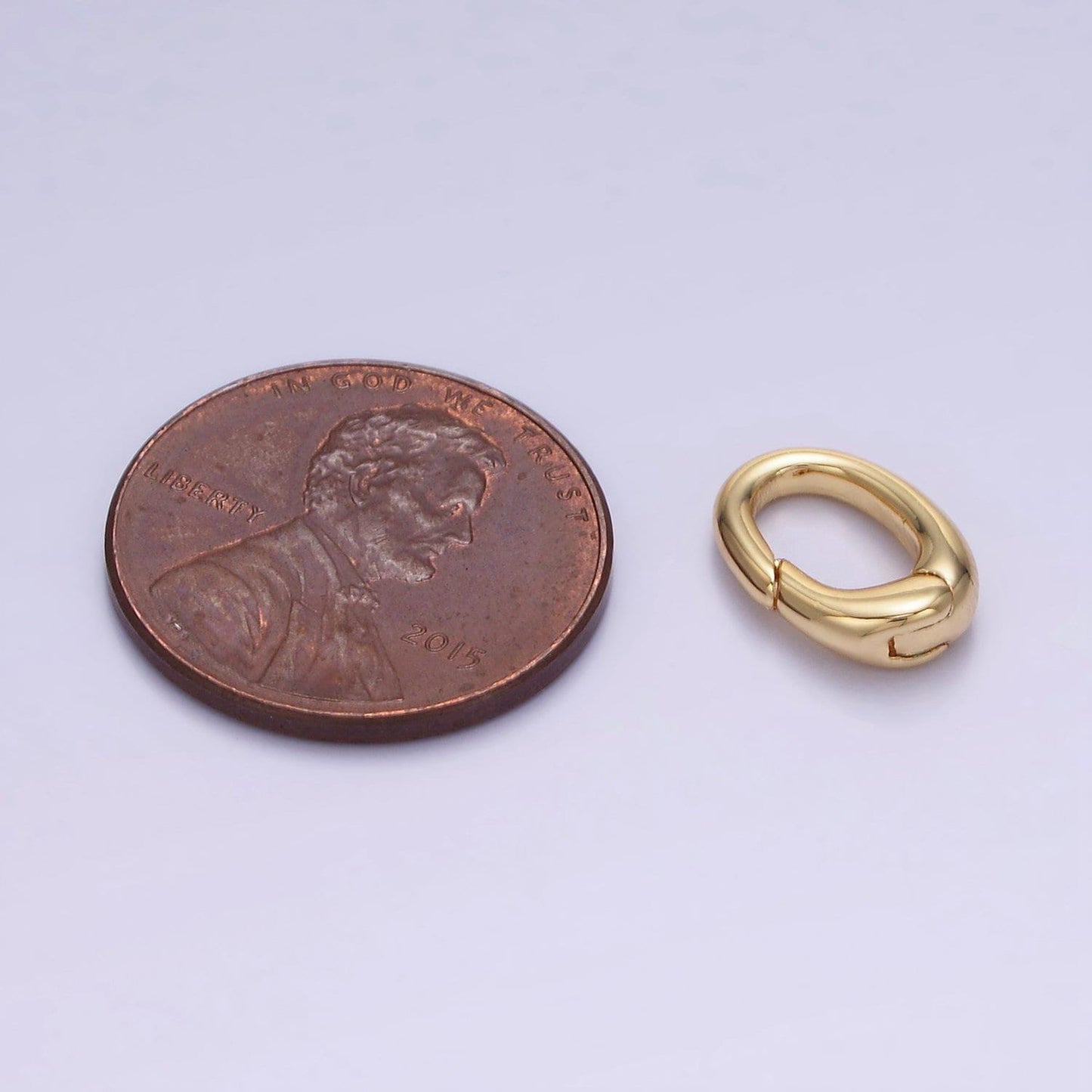 Mini gold spring gate ring, push gate ring mini oval ring charm holder gold clasp for jewelry clasp z725