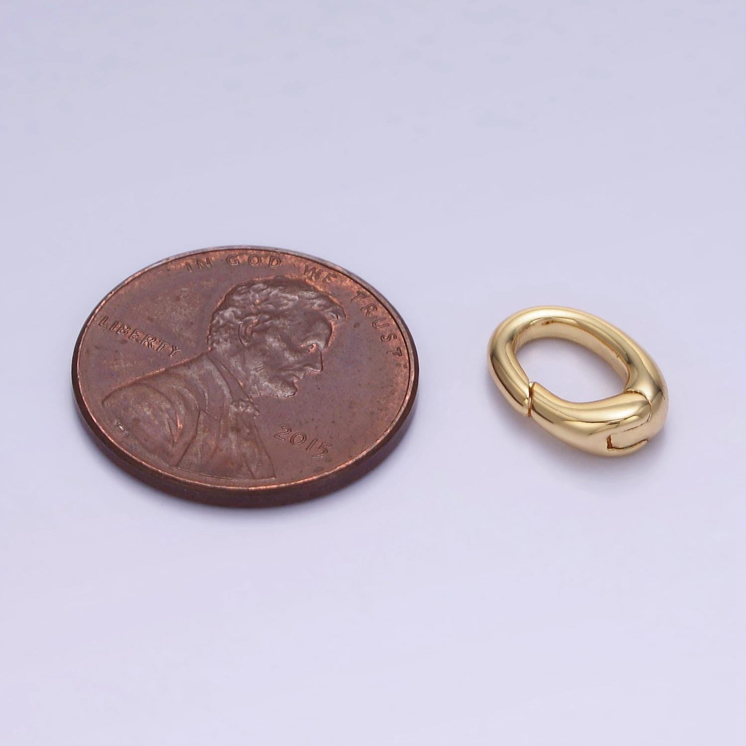 Mini gold spring gate ring, push gate ring mini oval ring charm holder gold clasp for jewelry clasp z725