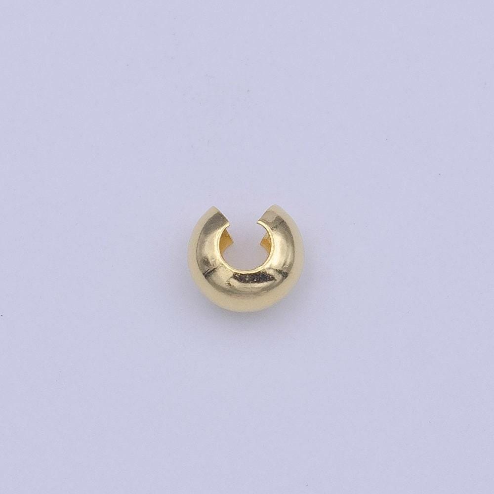 50x crimp covers 3.8x3.6mm ,gold crimp beads jewelry making supplies l-475
