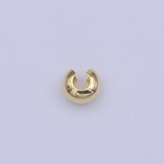 50x crimp covers 3.8x3.6mm ,gold crimp beads jewelry making supplies l-475