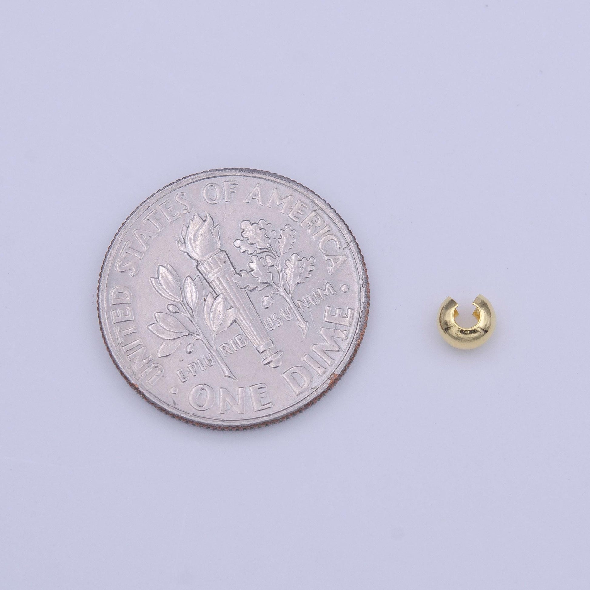 50x crimp covers 3.8x3.6mm ,gold crimp beads jewelry making supplies l-475