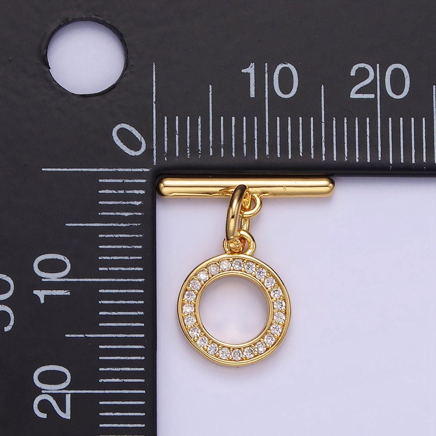 14k gold filled 18.5mm micro paved ot toggle clasps closure findings | z-714