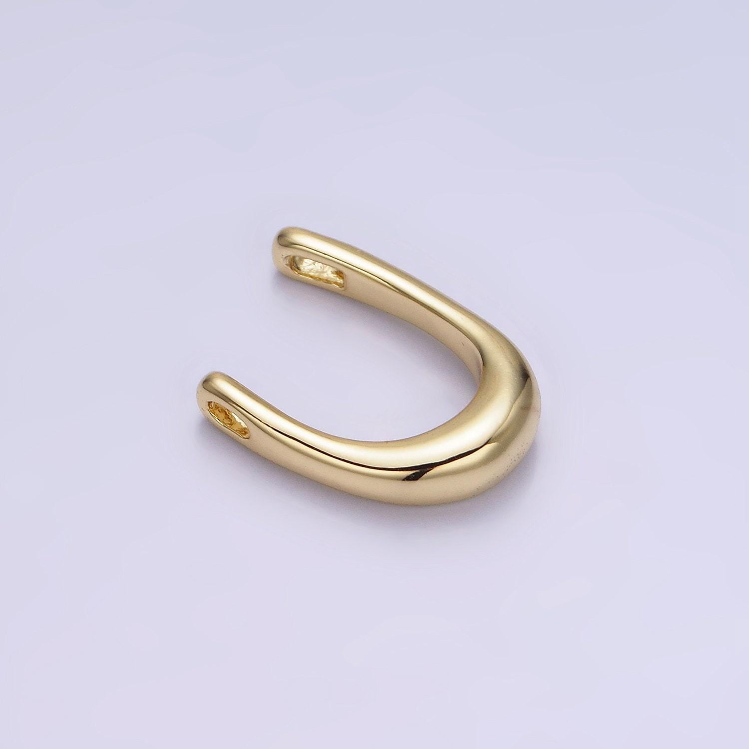 Dainty horseshoe charm connector in 14k gold filled lucky charm pendant horse shoe for necklace connector jewelry making supply z713