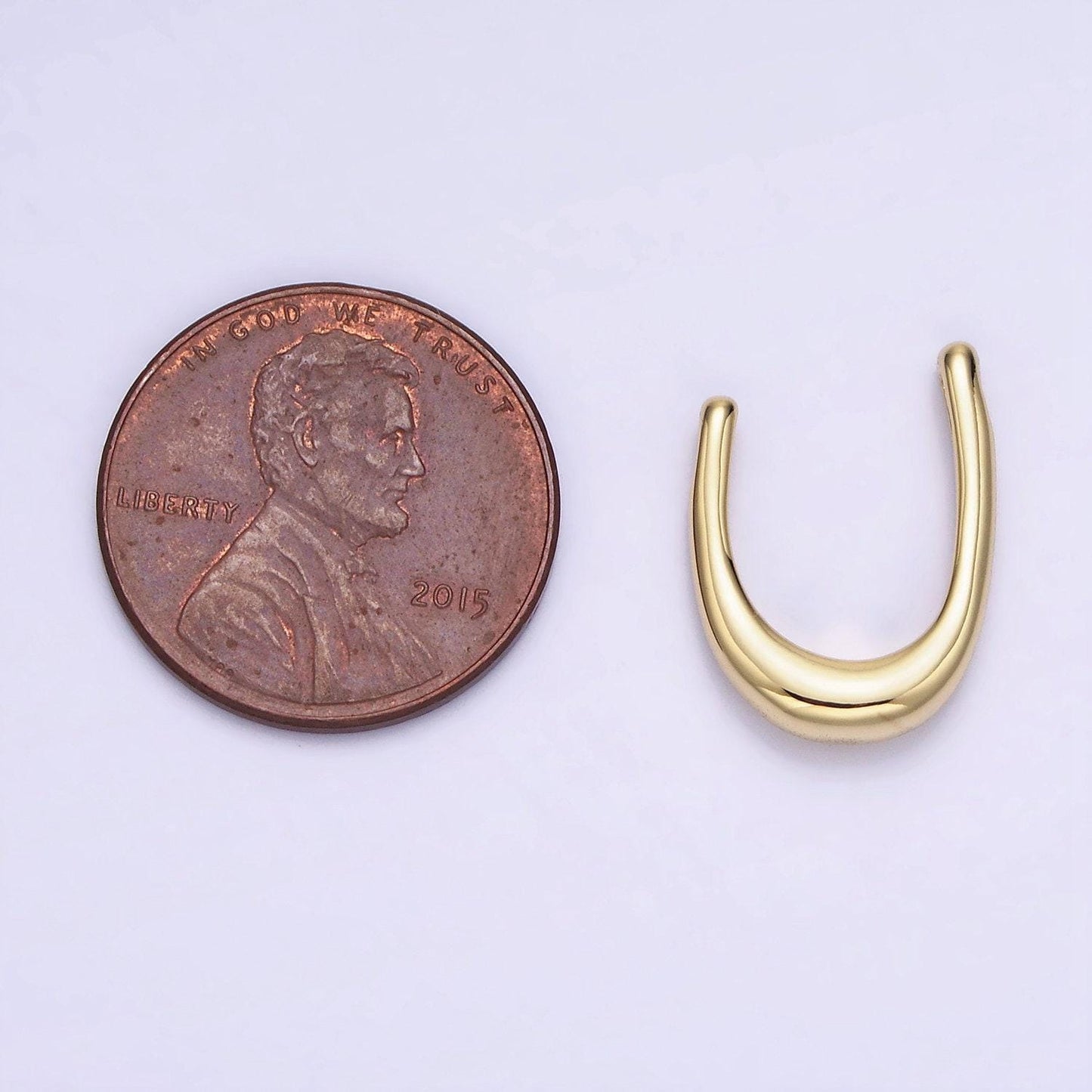Dainty horseshoe charm connector in 14k gold filled lucky charm pendant horse shoe for necklace connector jewelry making supply z713