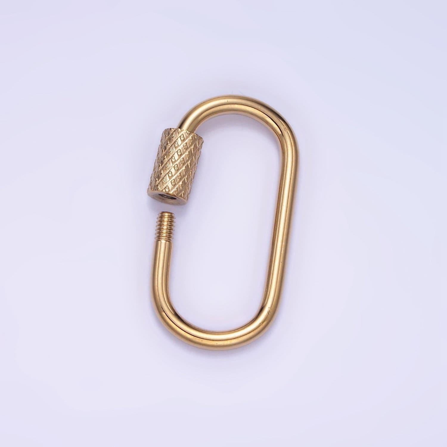 Stainless steel 25mm textured tube carabiner clasps closure finding | z-692