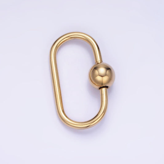 Stainless steel 25mm bead oval oblong carabiner closure finding | z-691