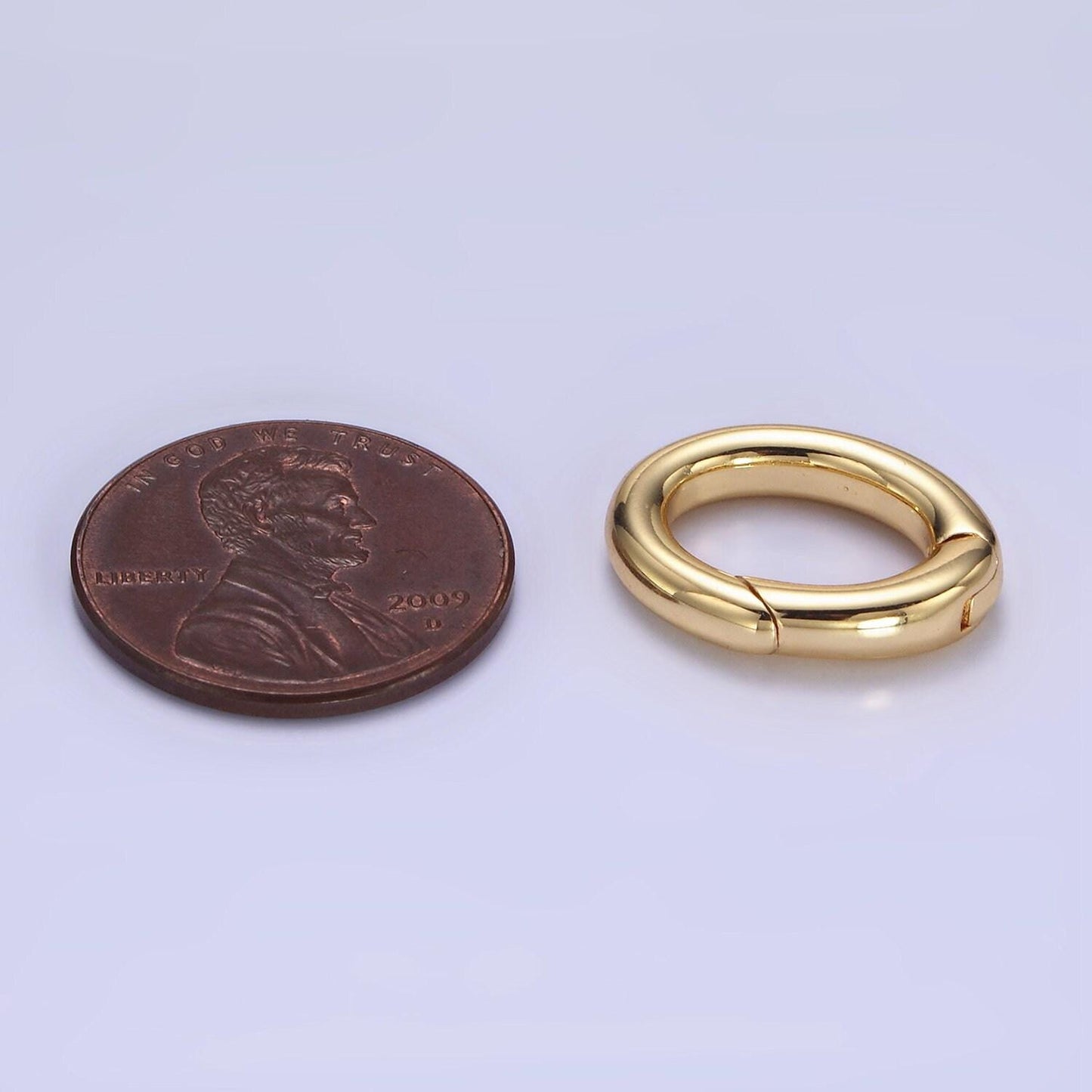 Dainty gold spring gate ring, push gate ring mini oval ring charm holder gold clasp for jewelry clasp z679