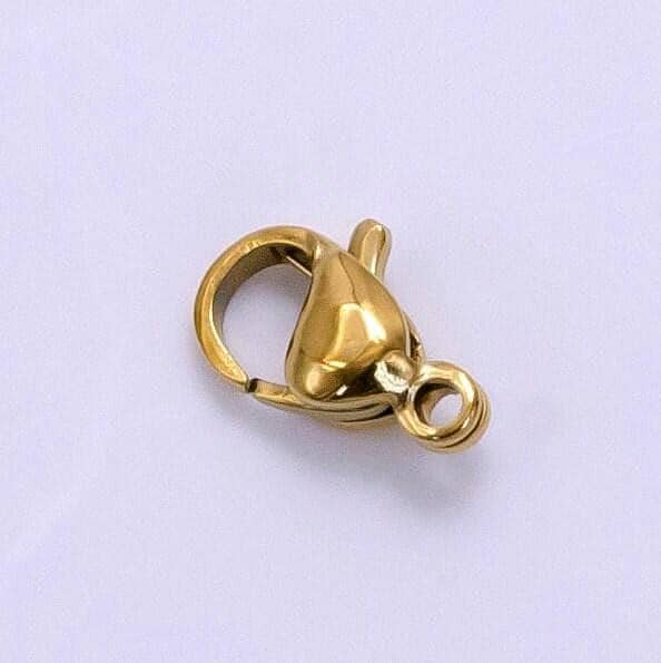 Stainless steel gold clasps 10x6.3mm oval lobsters clasp end closures hooks for necklace bracelet component tarnish free pvd gold z664