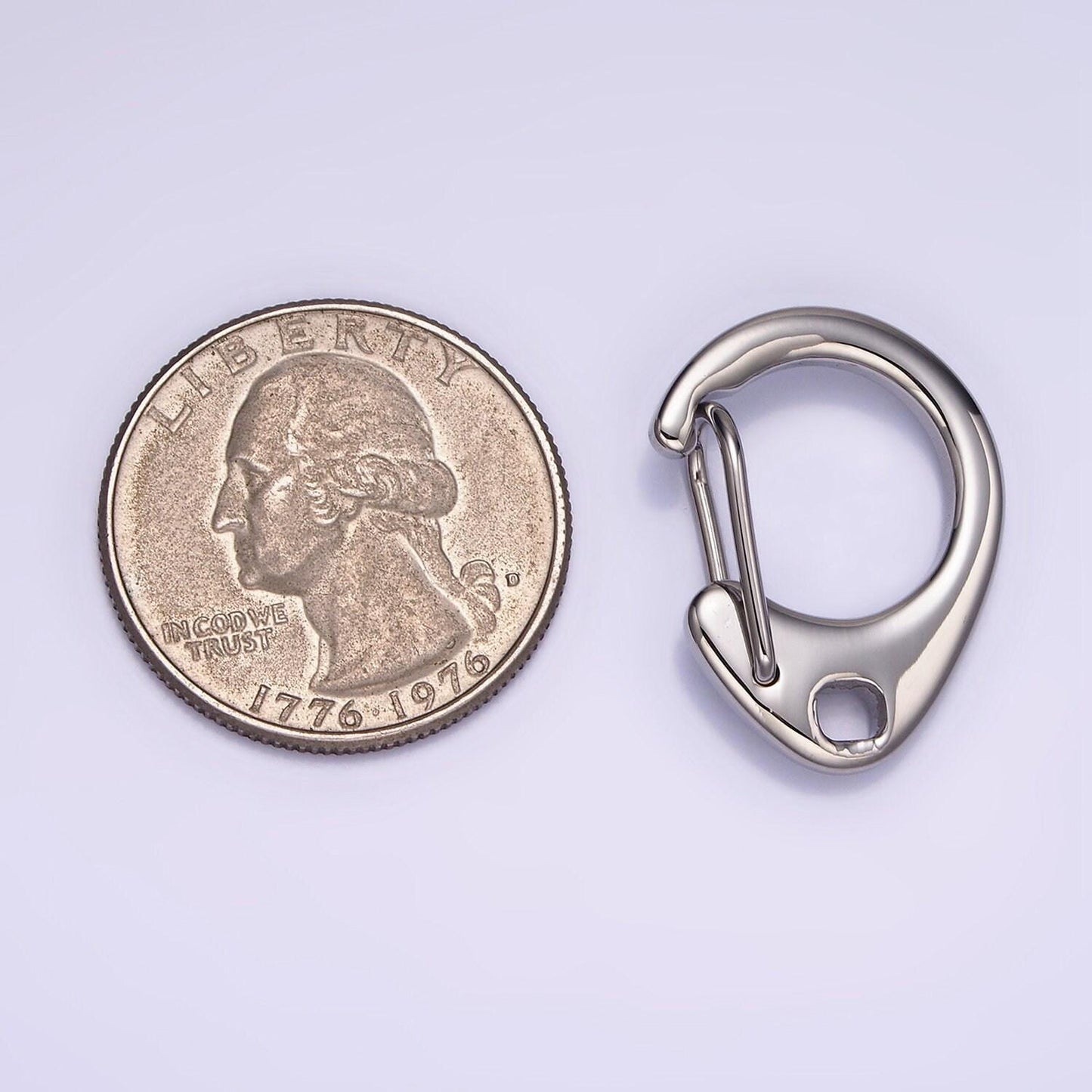 Stainless steel 24mm oval snap hook carabiner for keychain wallet jewelry findings supply | z661