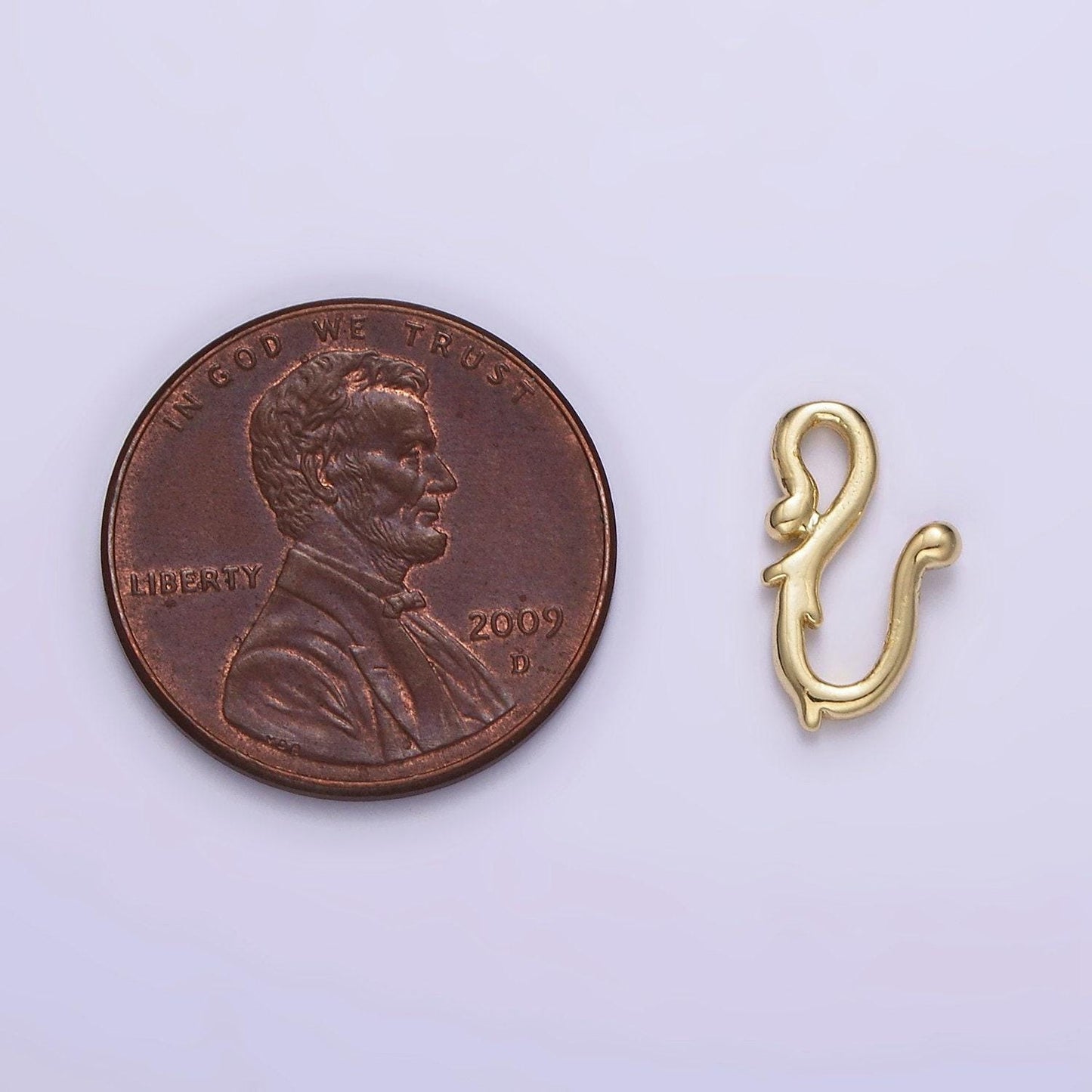 14k gold filled mini molten vine hook closure findings supply | z-658