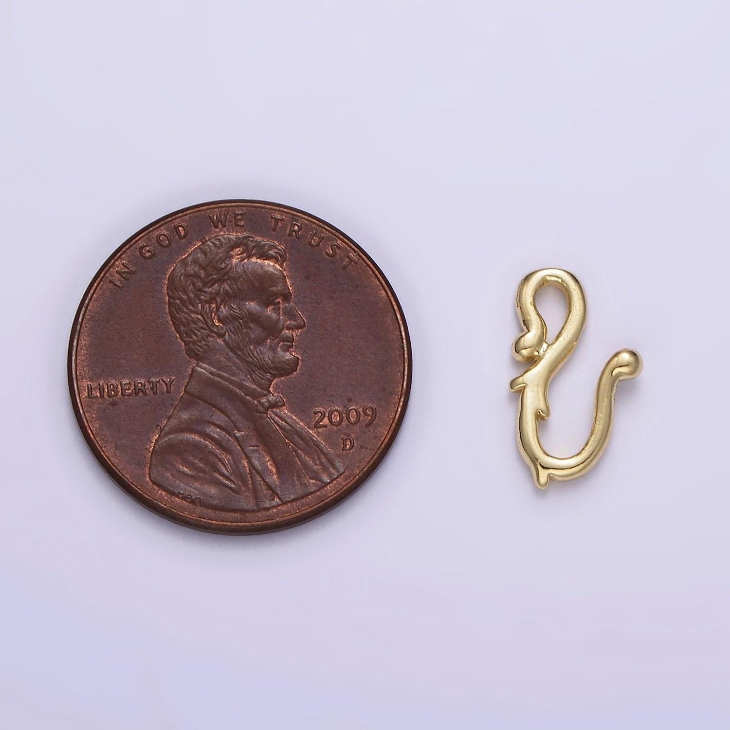 14k gold filled mini molten vine hook closure findings supply | z-658