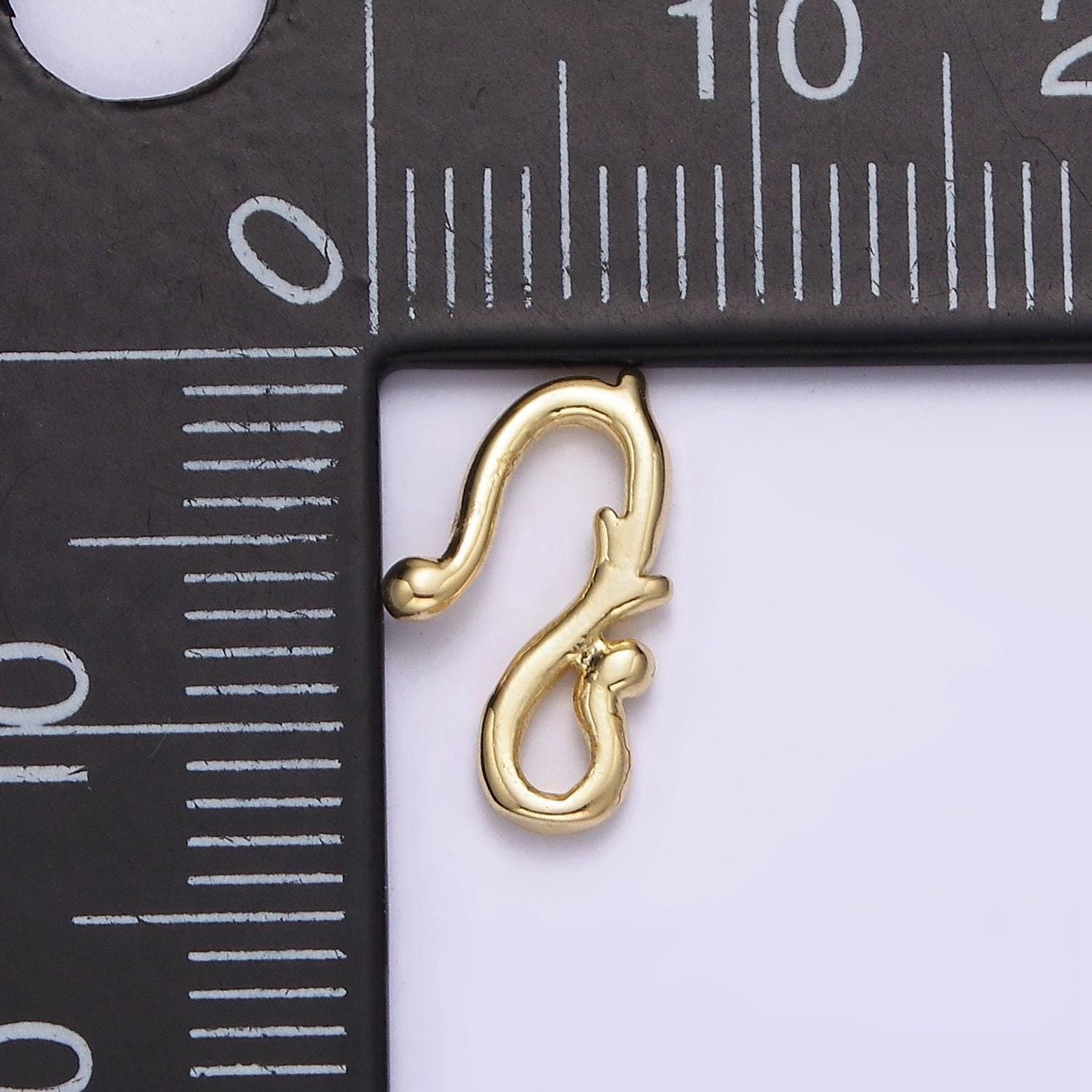 14k gold filled mini molten vine hook closure findings supply | z-658
