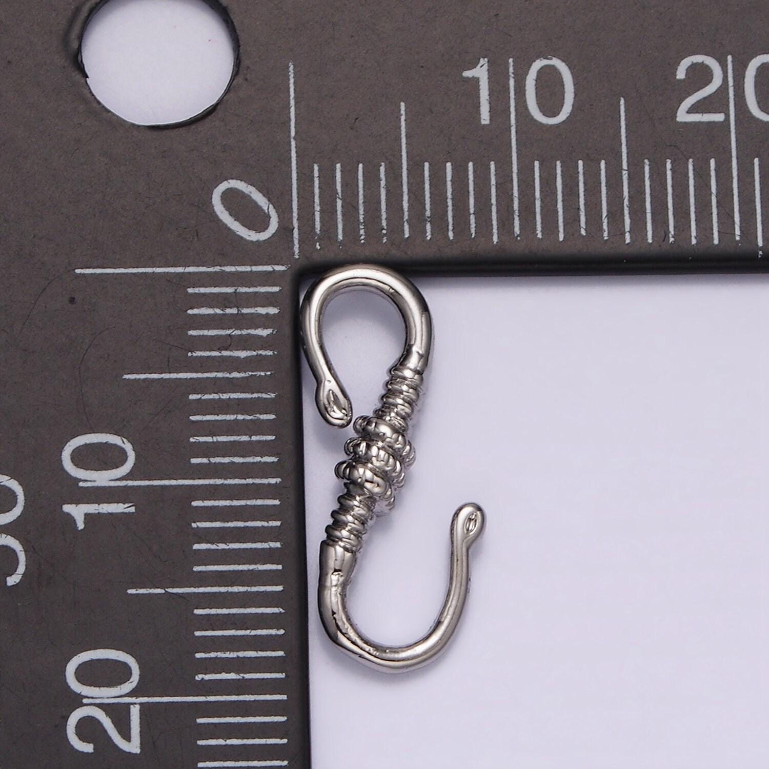 Dainty silver plated tied s-hook clasps closure jewelry supply findings | z-657