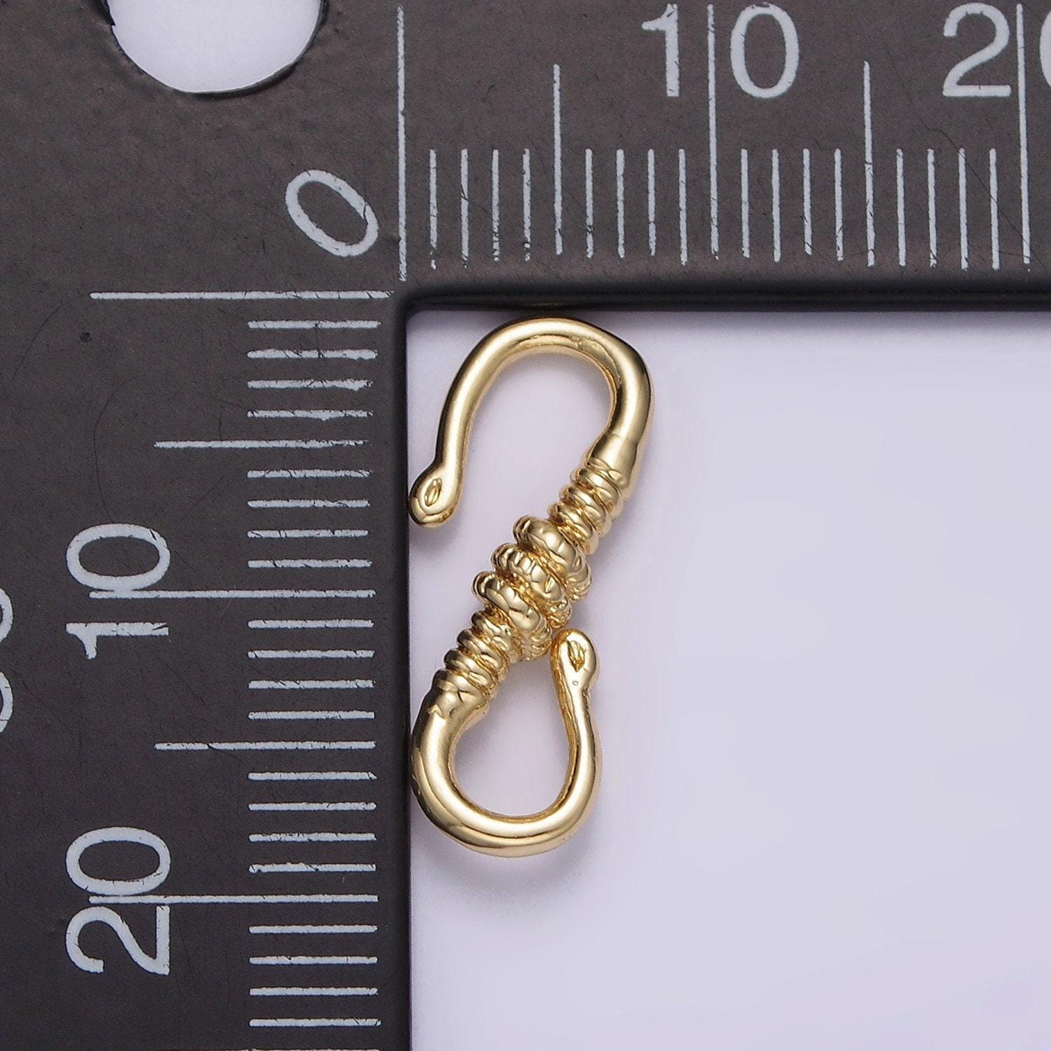 Gold filled 15mm curved s-hook clasps closure jewelry supply findings | z-657
