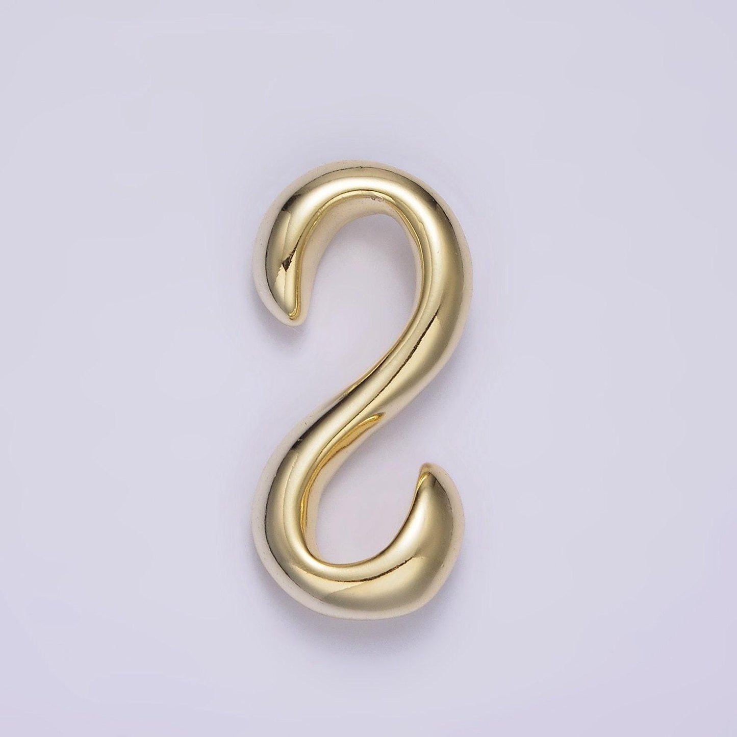 14k gold filled 25mm minimalist curved s-hook closure findings supply | z-656