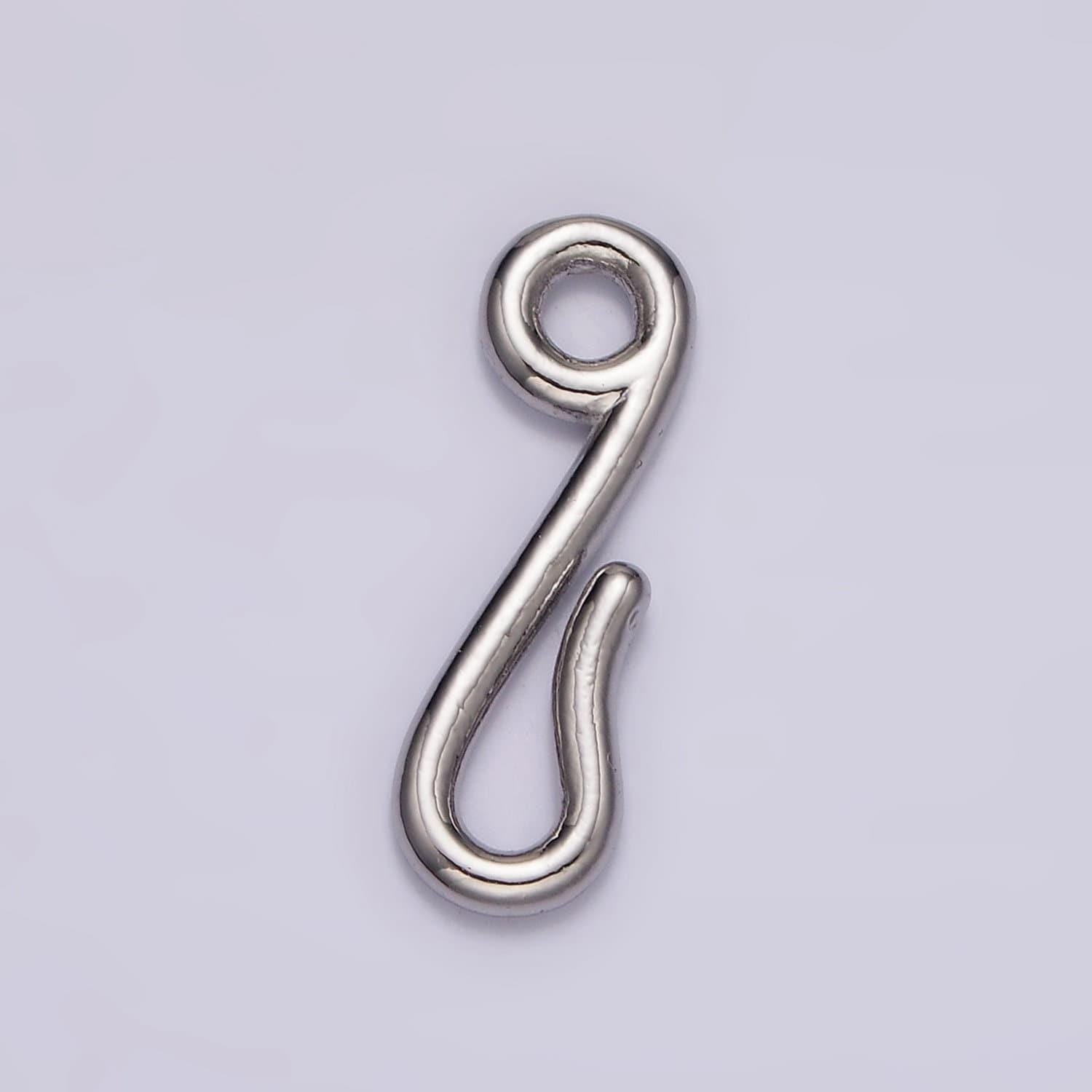 14k gold filled 20mm minimalist hook loop jewelry finding closure supply | z655