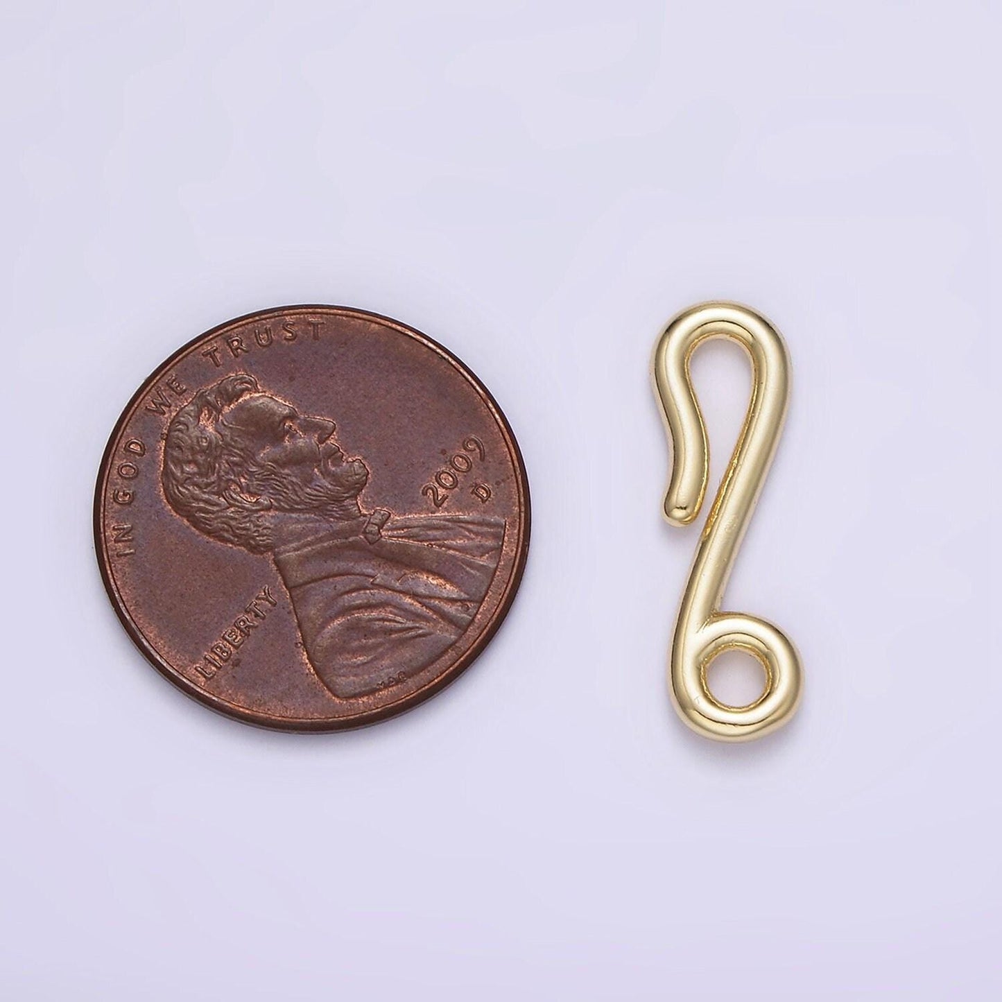 14k gold filled 20mm minimalist hook loop jewelry finding closure supply | z655
