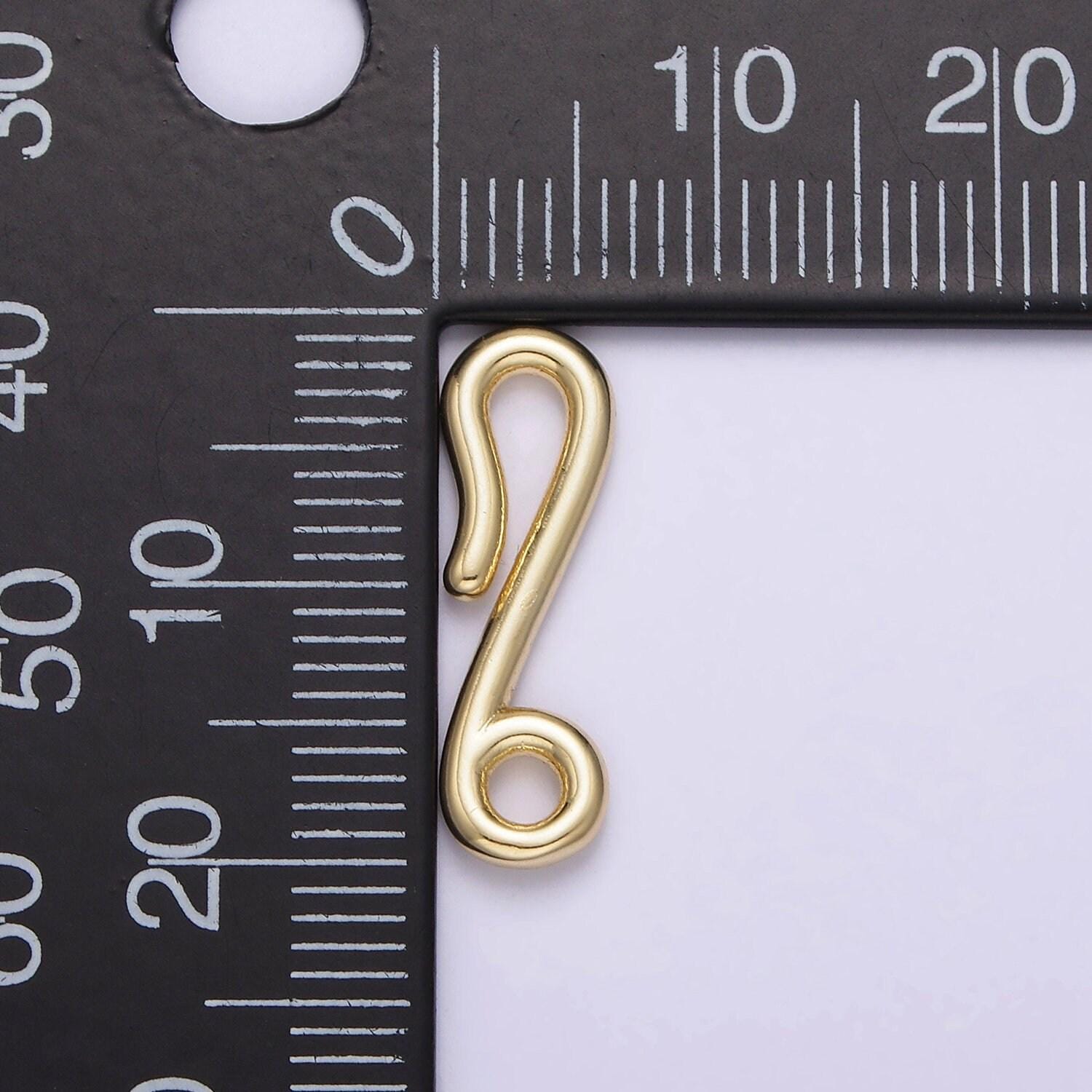 14k gold filled 20mm minimalist hook loop jewelry finding closure supply | z655
