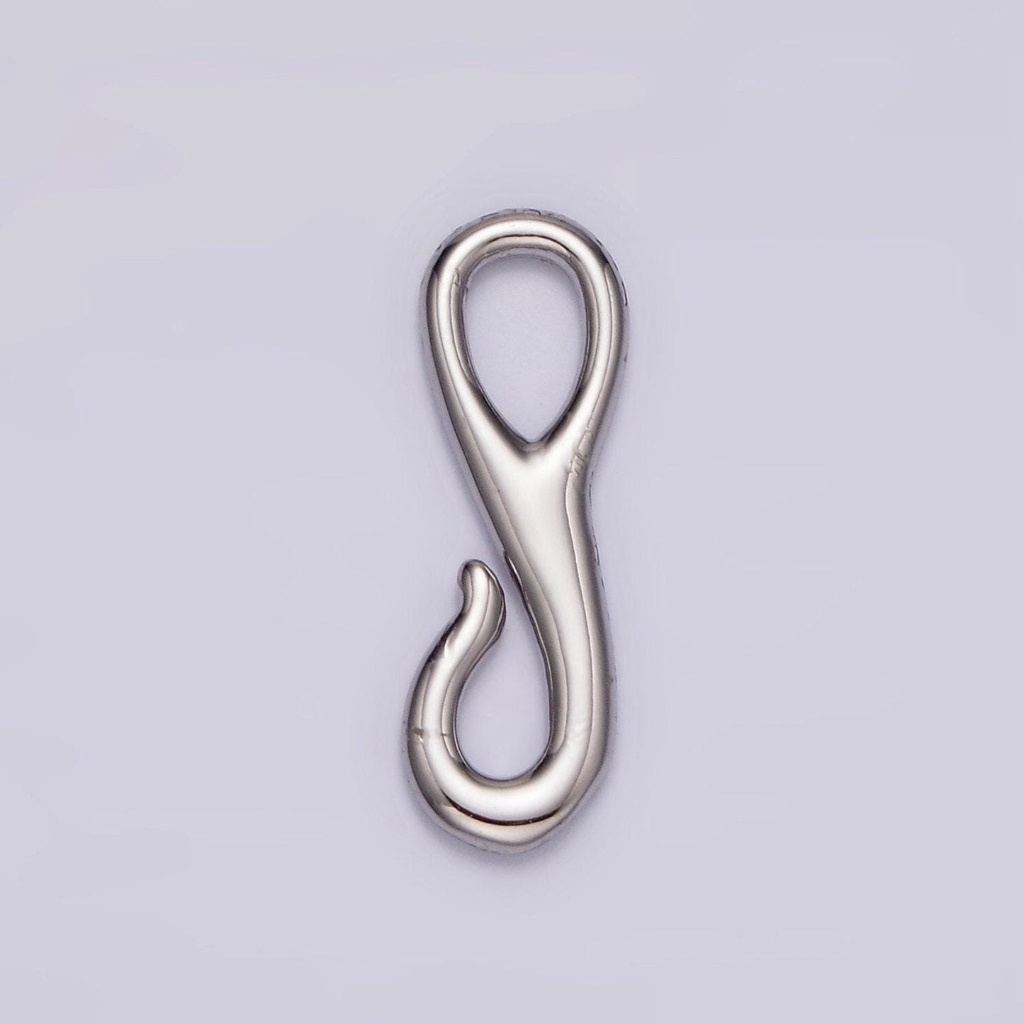 Rhodium silver plated 19.8mm s-hook curved closure clasps supply findings | z-669