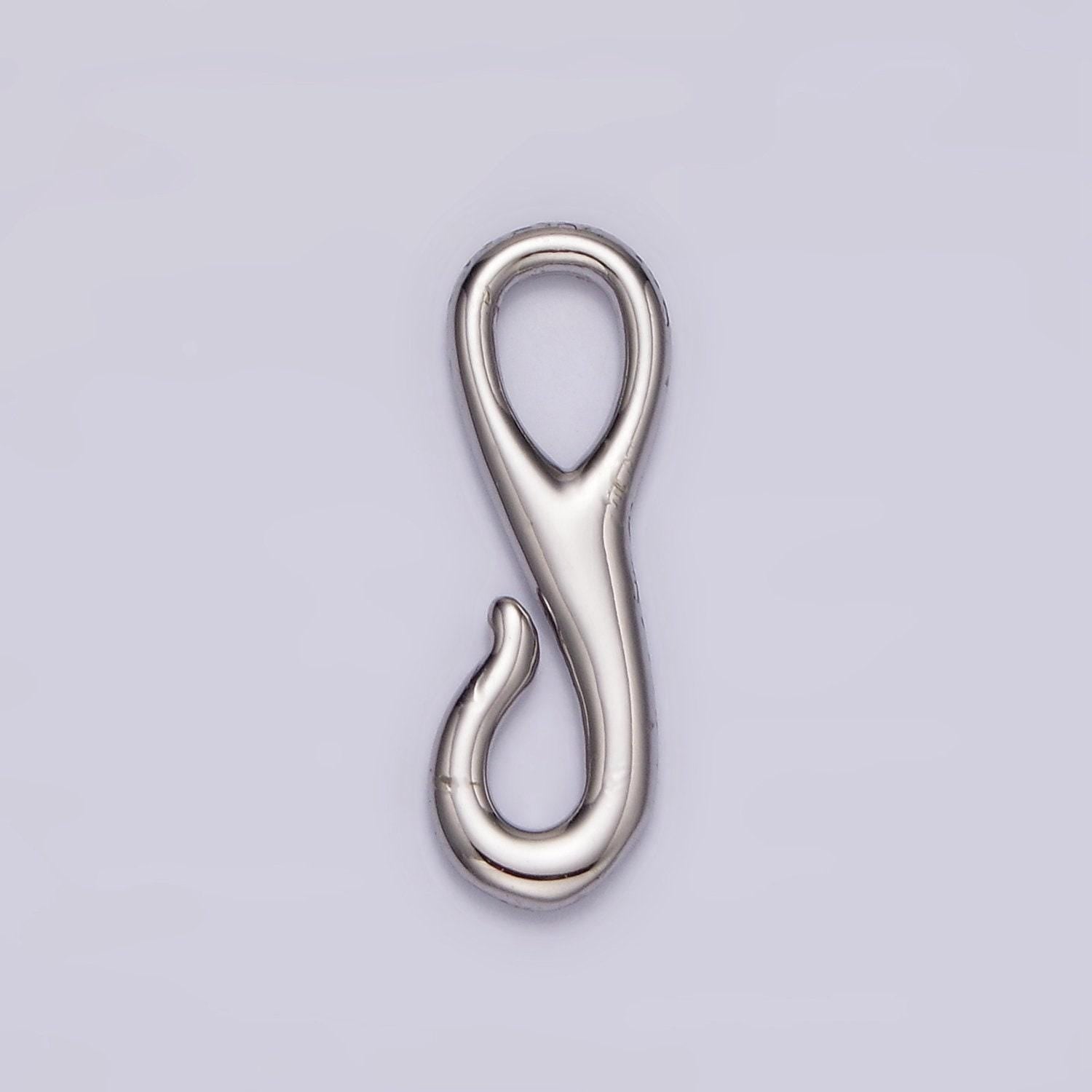 Rhodium silver plated 19.8mm s-hook curved closure clasps supply findings | z-669