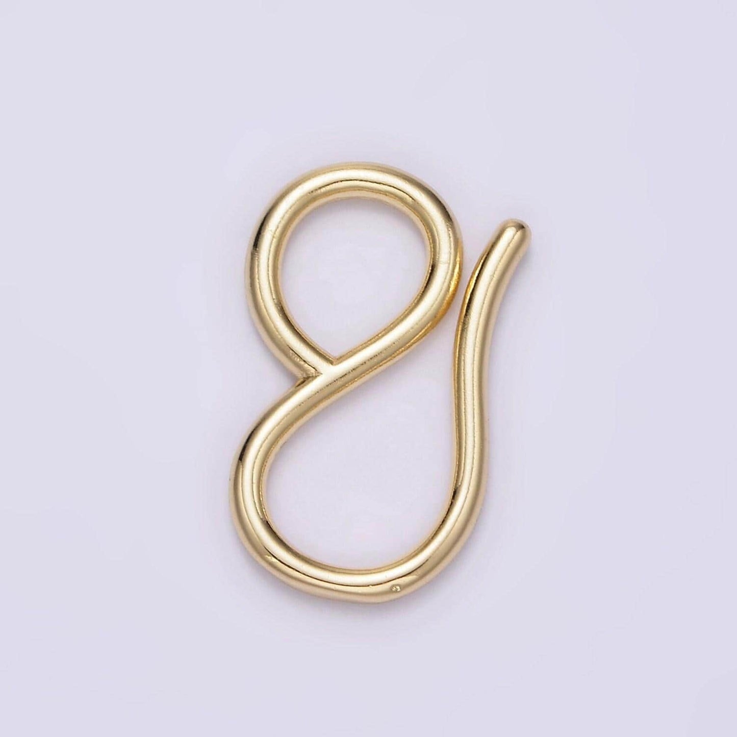 14k gold filled 22mm curved minimalist infinity s-hook closure supply findings in gold & silver | z650