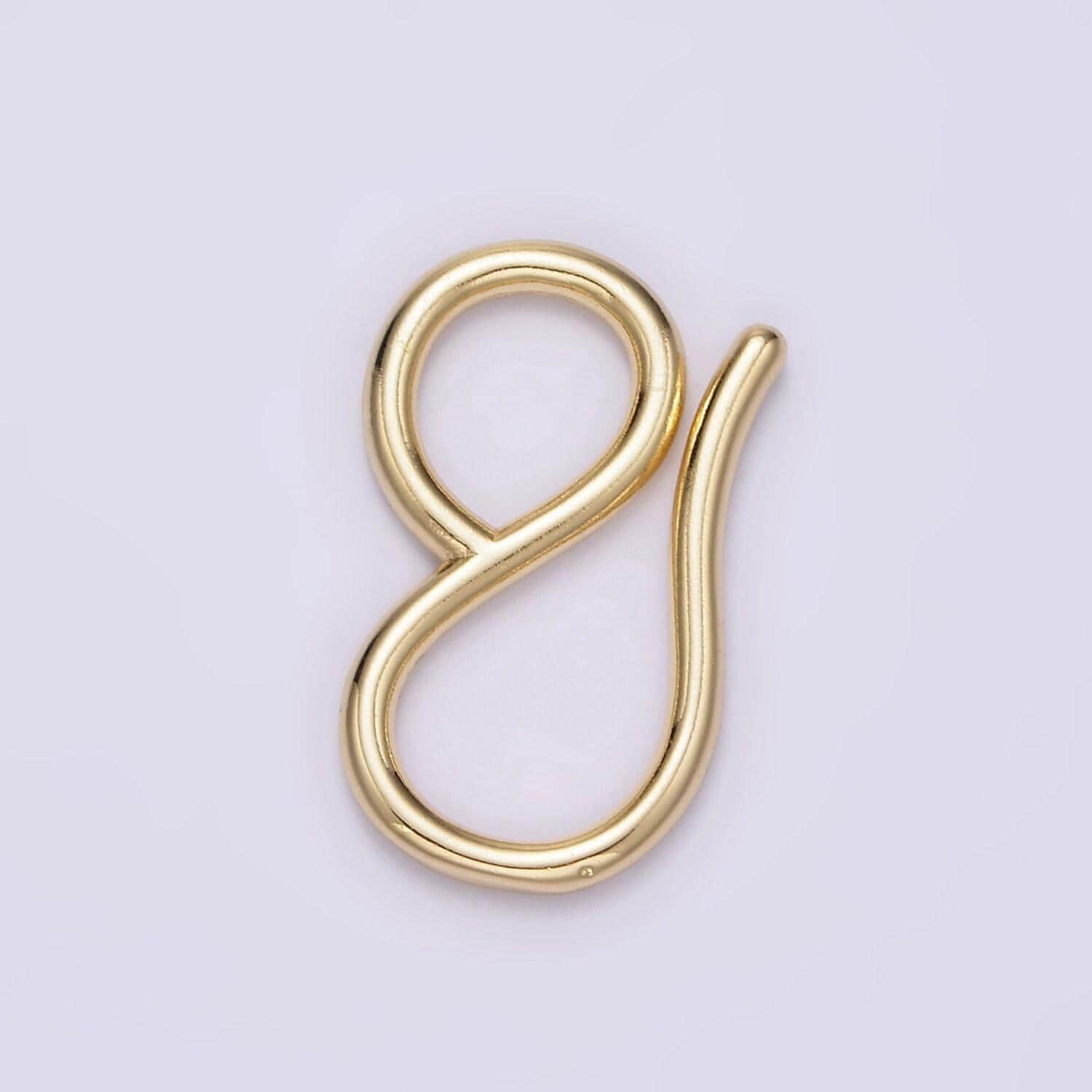 14k gold filled 22mm curved minimalist infinity s-hook closure supply findings in gold & silver | z650
