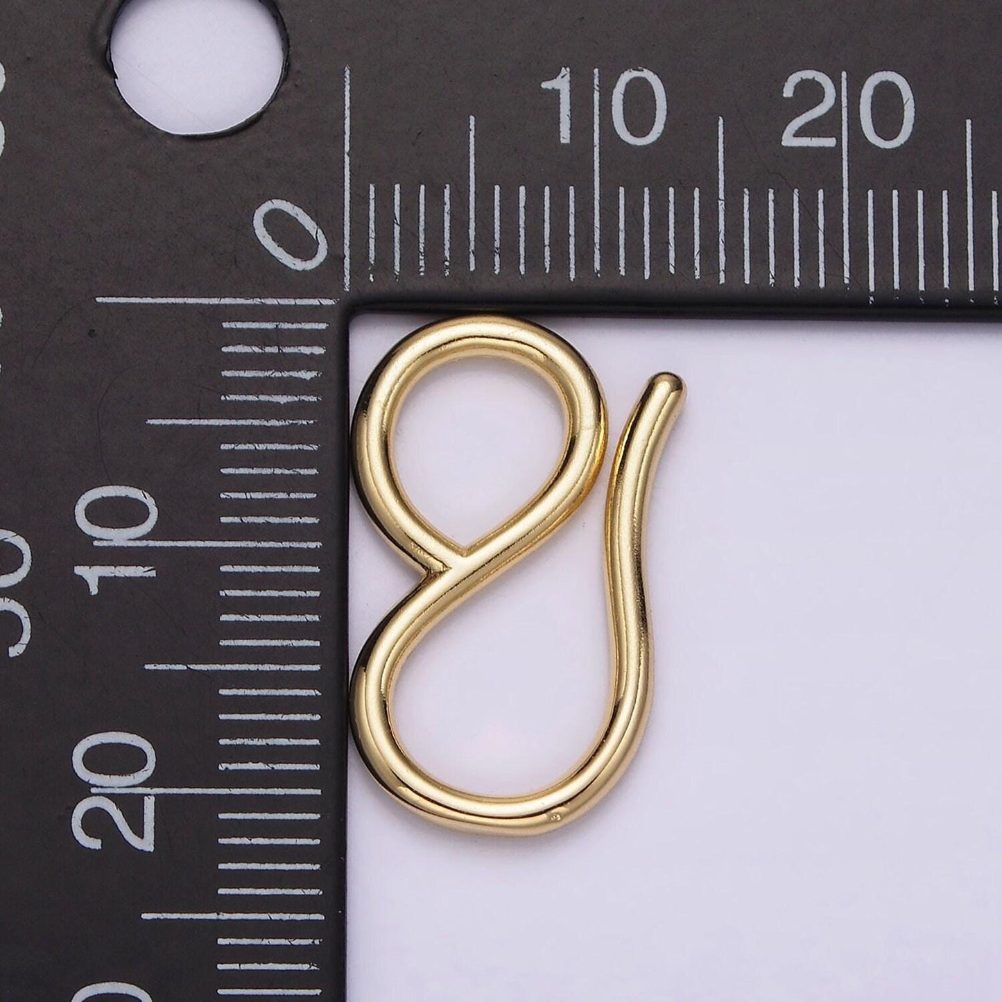 14k gold filled 22mm curved minimalist infinity s-hook closure supply findings in gold & silver | z650