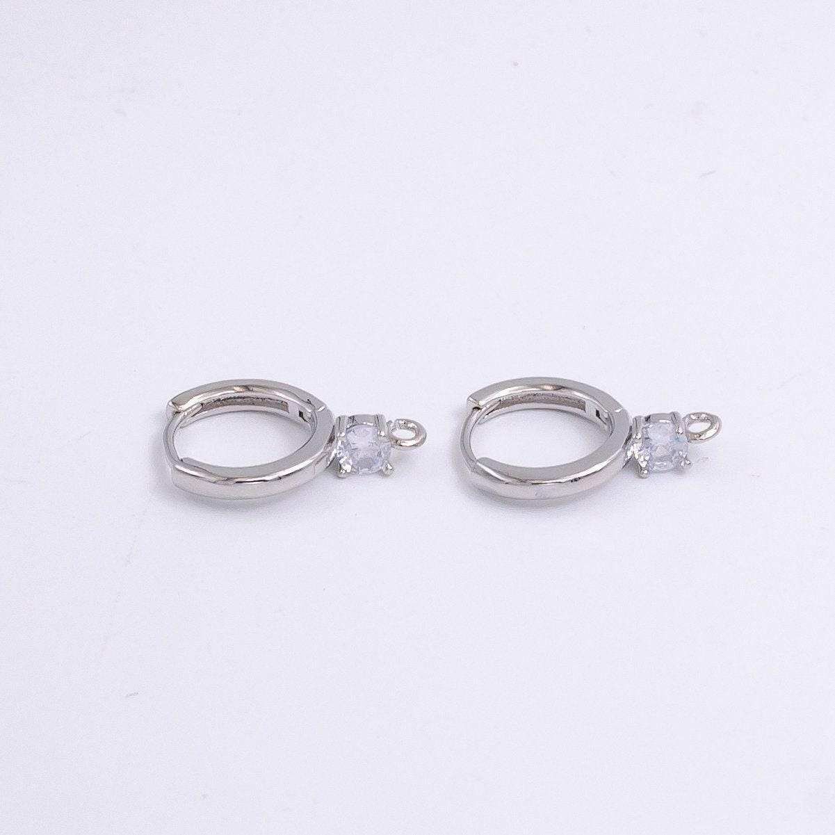 Dainty gold filled huggie w/ open link lever back hoop earring making, 16x12 mm nickel & lead free for cz earring charm making findings z614