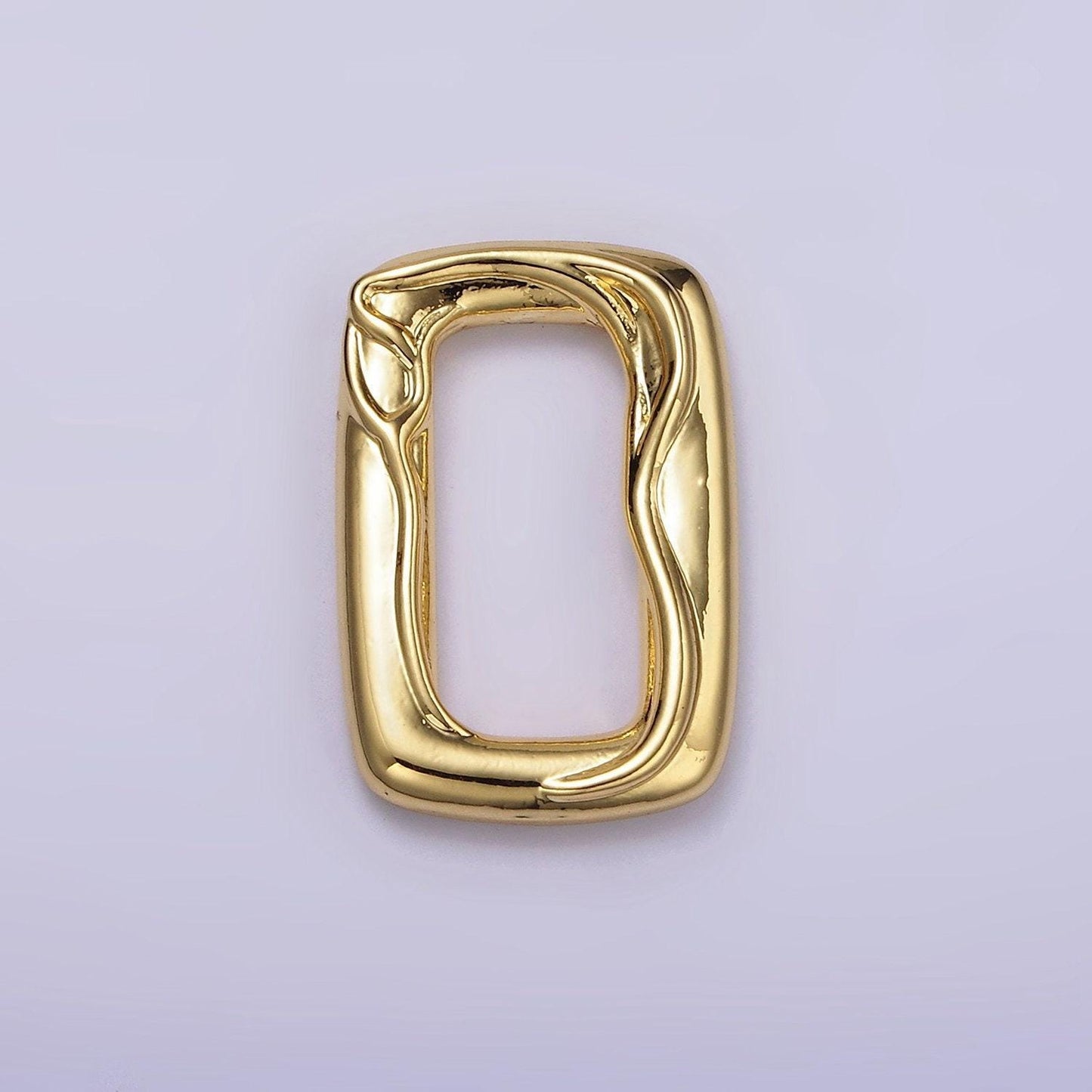 14k gold filled rectangle gold molten charm abstract geometric charm | z-615