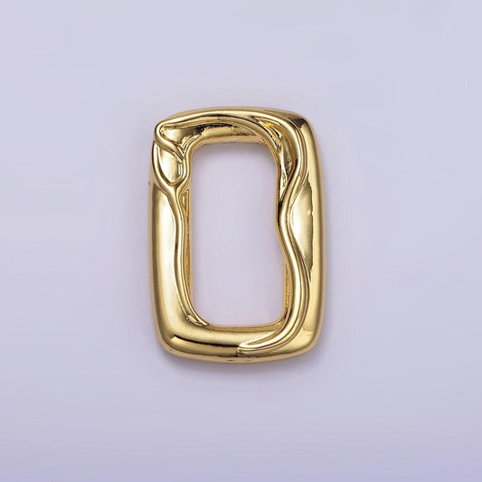 14k gold filled rectangle gold molten charm abstract geometric charm | z-615