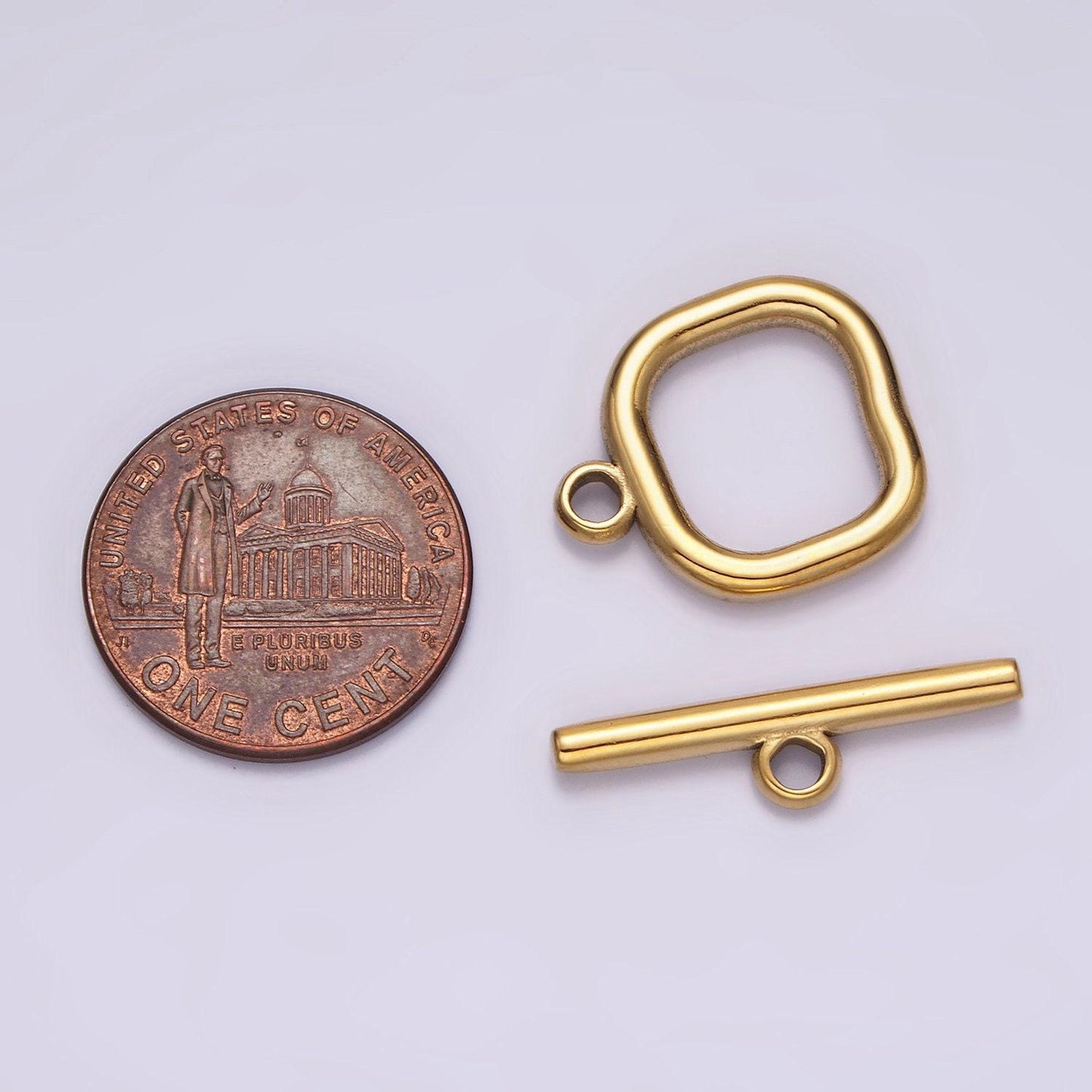 Stainless steel square toggle clasp closure minimalist jewelry findings supply in gold & silver | z589 z590