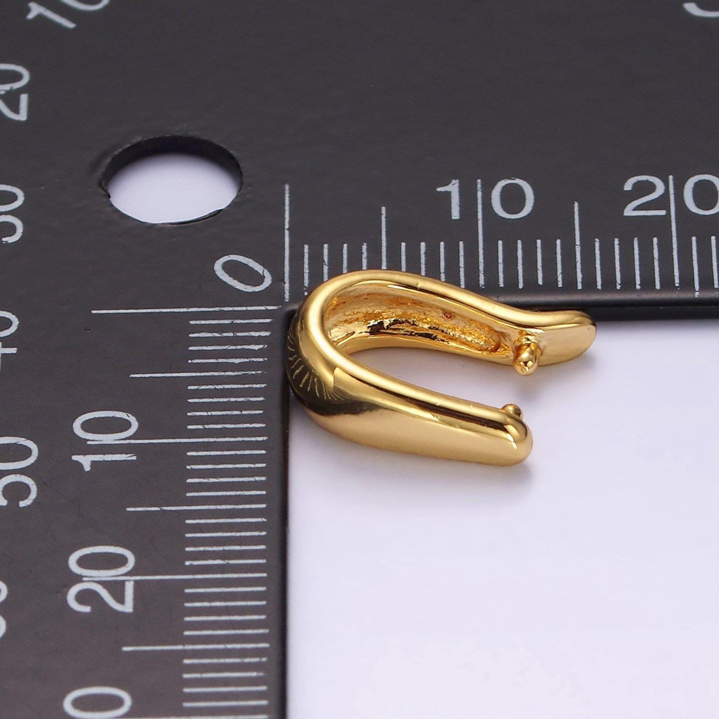 14k gold filled curved band snap bail minimalist jewelry findings supply | z583