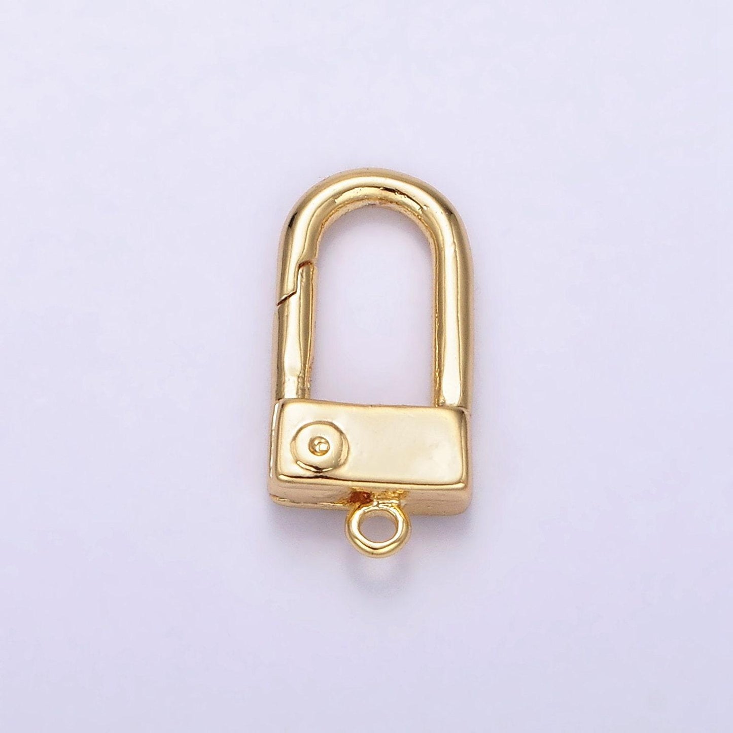 24k gold filled 15mm half oblong push spring gate jewelry findings supply | z577