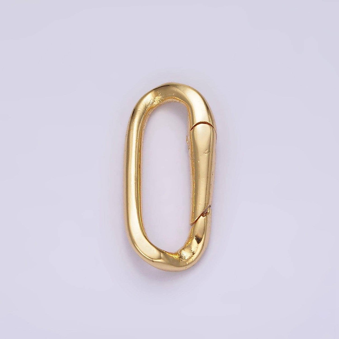 24k gold filled 21mm edged paperclip oblong push spring gate minimalist findings supply | z574
