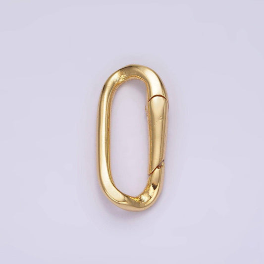 24k gold filled 21mm edged paperclip oblong push spring gate minimalist findings supply | z574