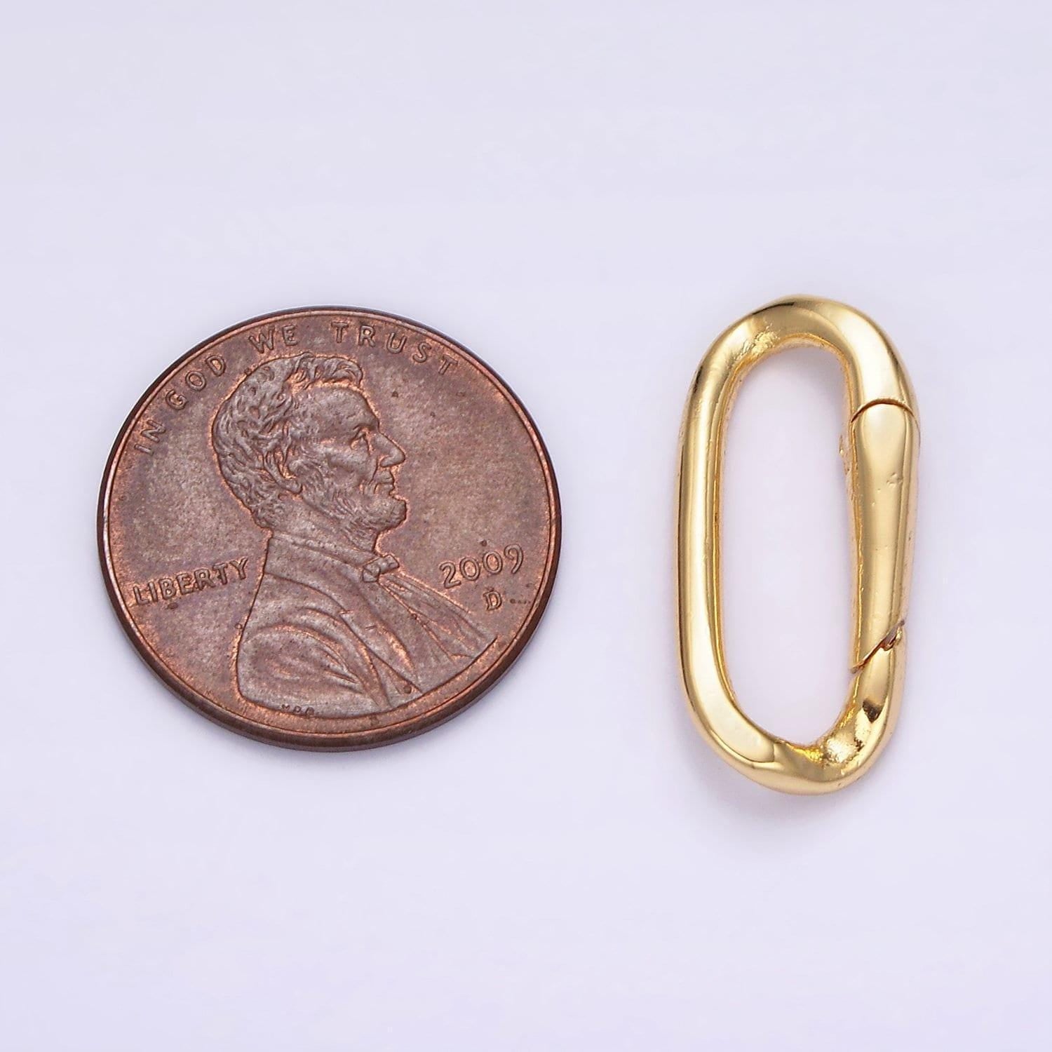 24k gold filled 21mm edged paperclip oblong push spring gate minimalist findings supply | z574