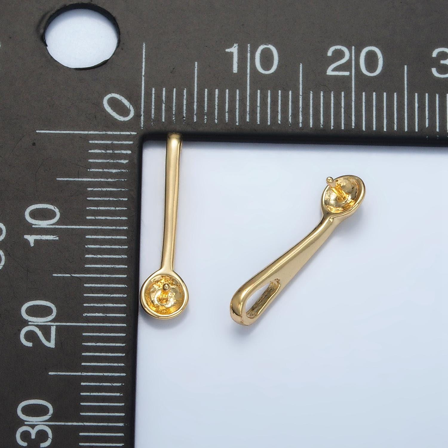 Mini ice cream scoop spoon kitchen measurement charm in 24k gold filled findings | z-571
