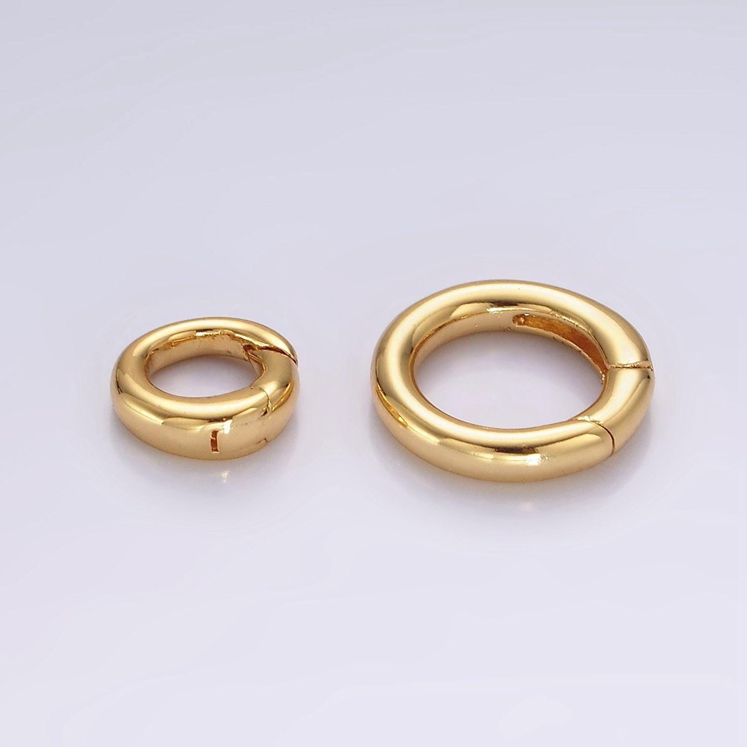 14k gold filled 14.5mm, 10mm push round spring gate ring jewelry closure findings supply | z570 z571