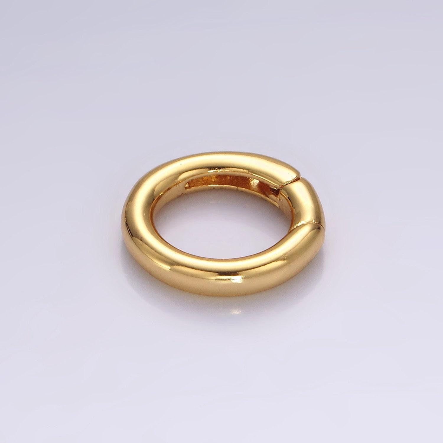14k gold filled 14.5mm, 10mm push round spring gate ring jewelry closure findings supply | z570 z571