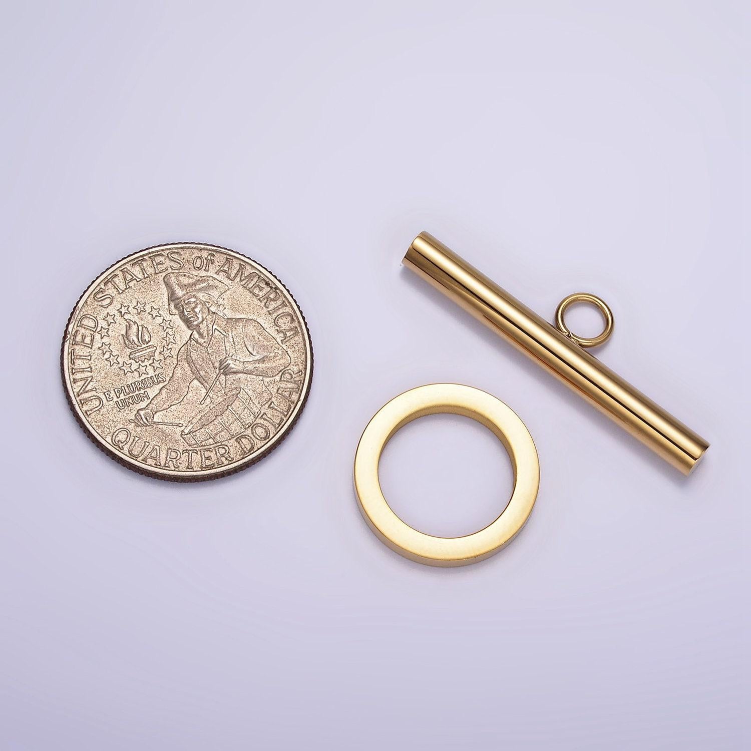Stainless steel toggle clasp gold & silver, wholesale ot clasps for necklace, choker or bracelet chain making supply z484