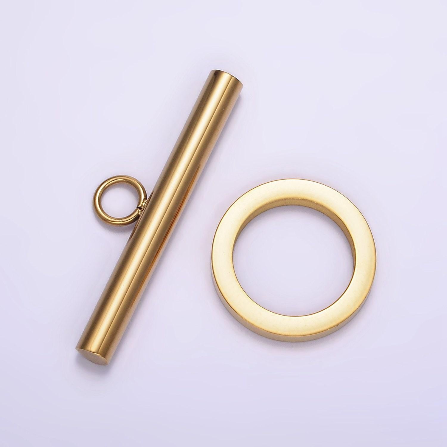 Stainless steel toggle clasp gold & silver, wholesale ot clasps for necklace, choker or bracelet chain making supply z484