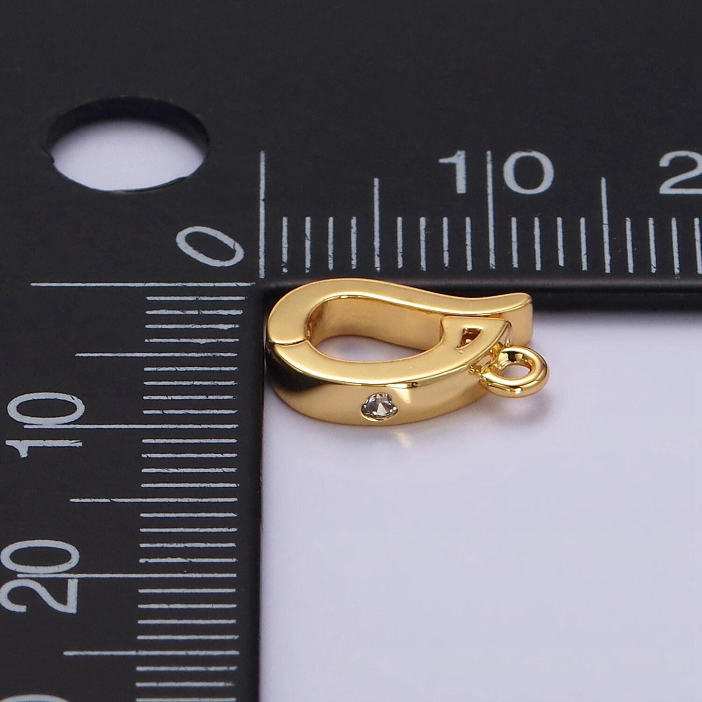 14k gold filled clear cz snap interchangeable charm holder jewelry supply in gold & silver | z479 z480
