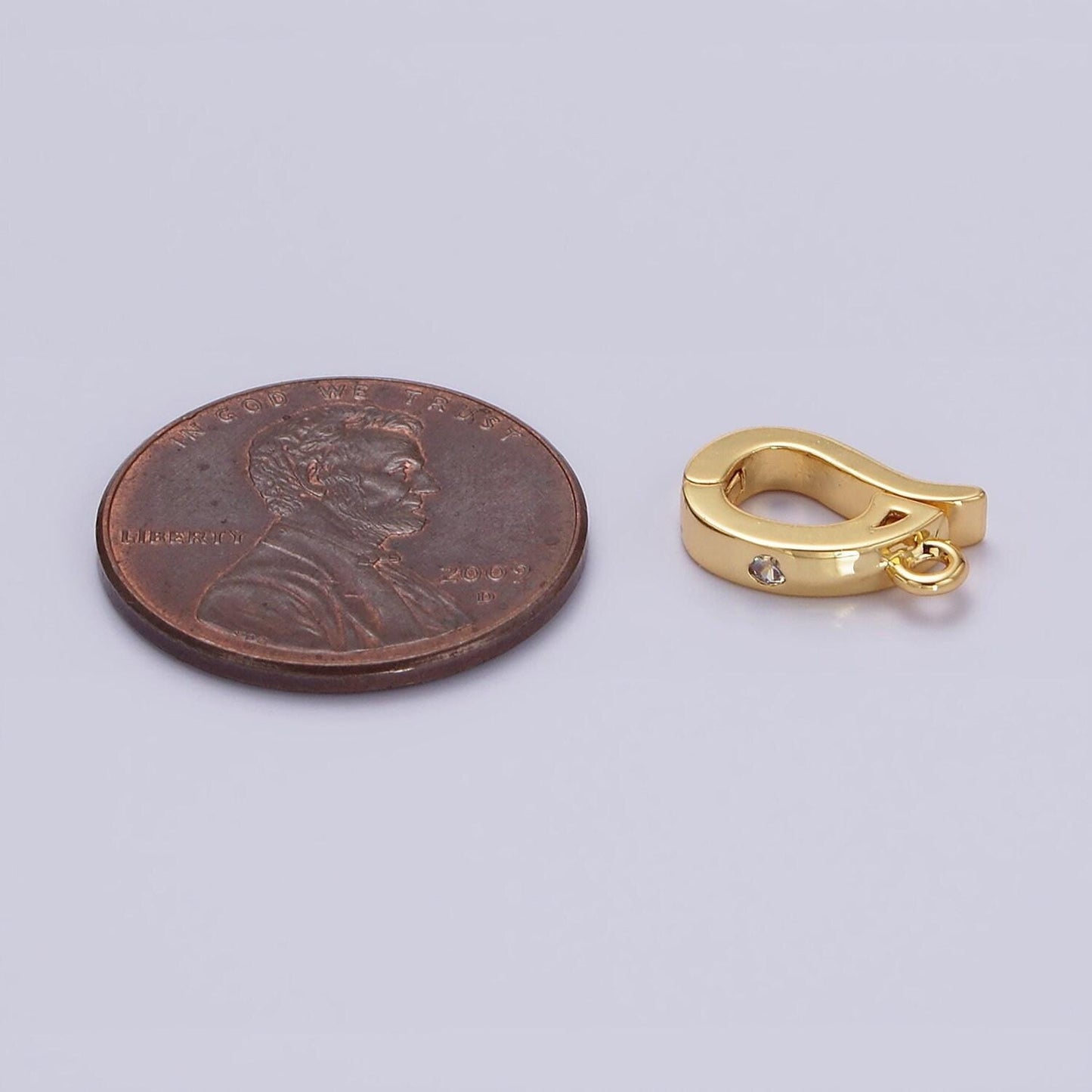 14k gold filled clear cz snap interchangeable charm holder jewelry supply in gold & silver | z479 z480